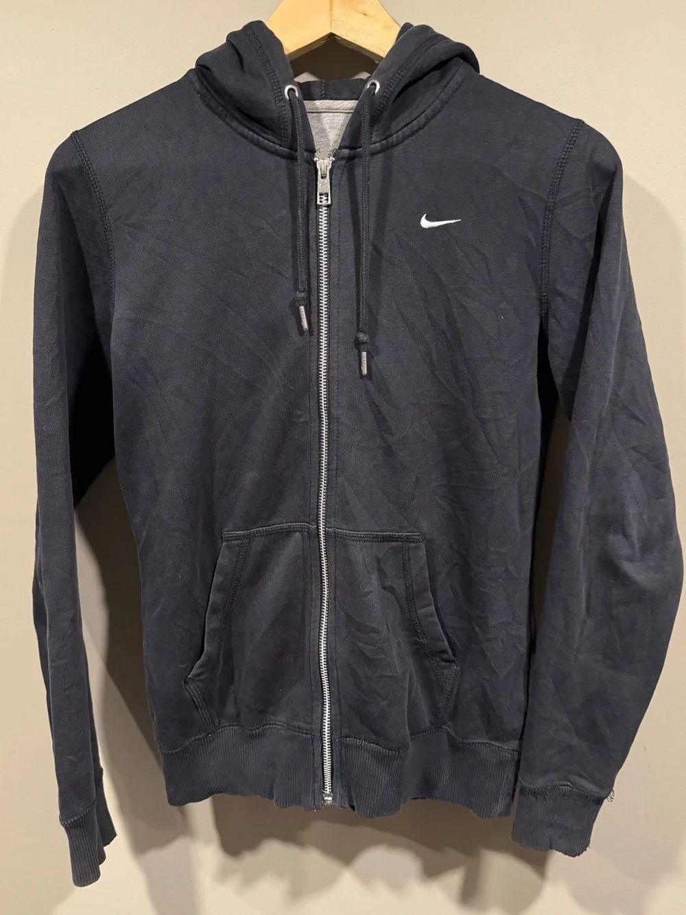 Nike womens Dark Black Full-Zip Hooded Sweater Mens Small